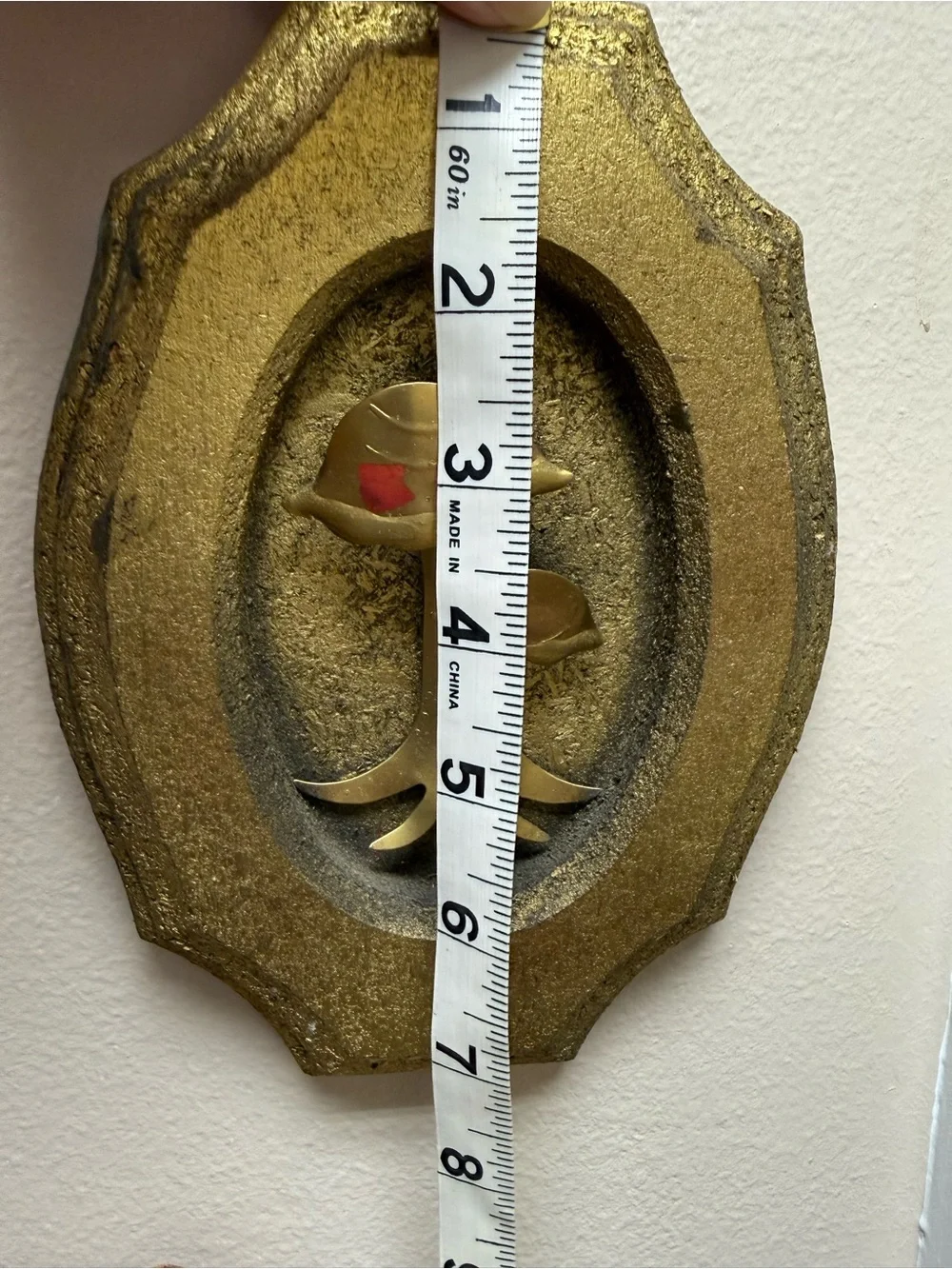 Vintage Mid Century Modern Gold Floral Wall Plaque Decor Metal Mushrooms